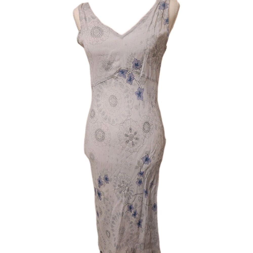 Vtg Y2k Fairy Asymmetrical Ruffle Floral Midi Slip Dress Feminine WhimsiGoth - Picture 16 of 16
